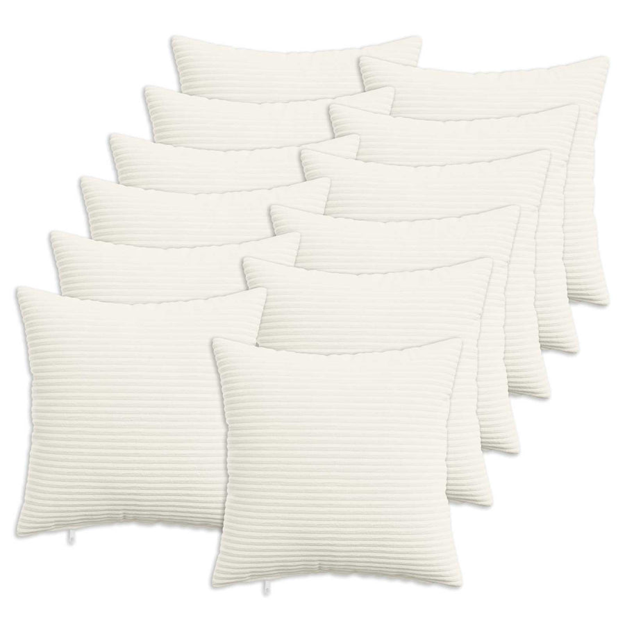 Kussensloop 12 pcs HEERLEN Crèmekleurig 50 x 50 cm corduroy