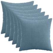 Kussensloop 50x50 cm blauw corduroy 6 stuks