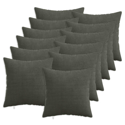 Kussensloop 12 pcs HEERLEN Antracietkleurig 50 x 50 cm corduroy