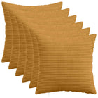 Kussensloop 6 stuks geel 50x50 cm corduroy