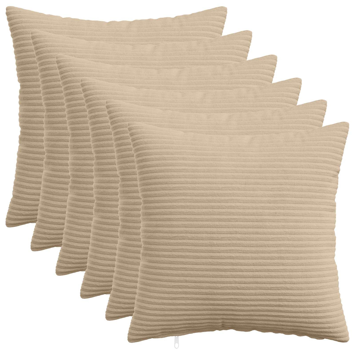 Kussensloop 6 pcs HEERLEN Taupe 50 x 50 cm corduroy