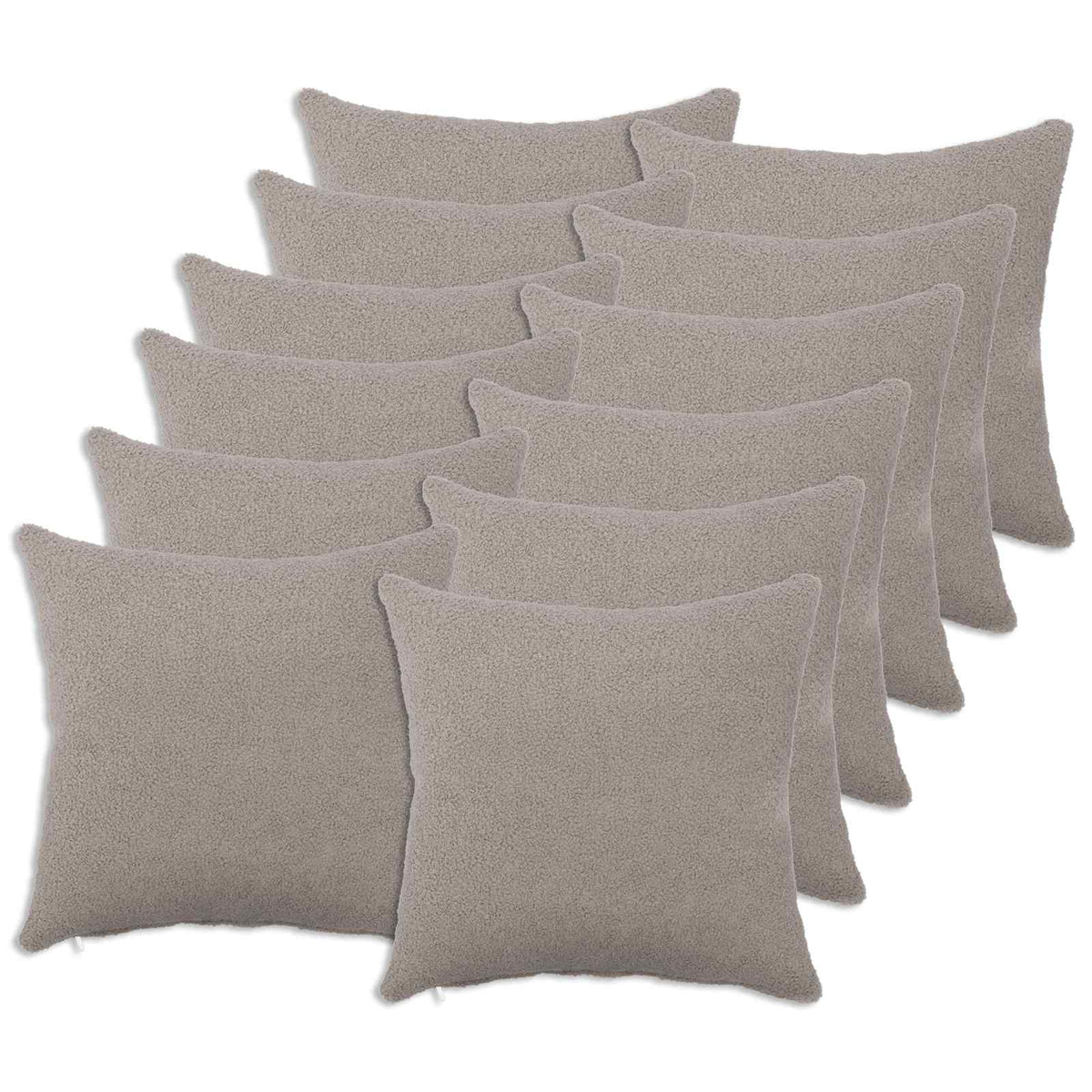 Kussensloop 12 pcs HEERLEN Lichtgrijs 50 x 50 cm Bouclé