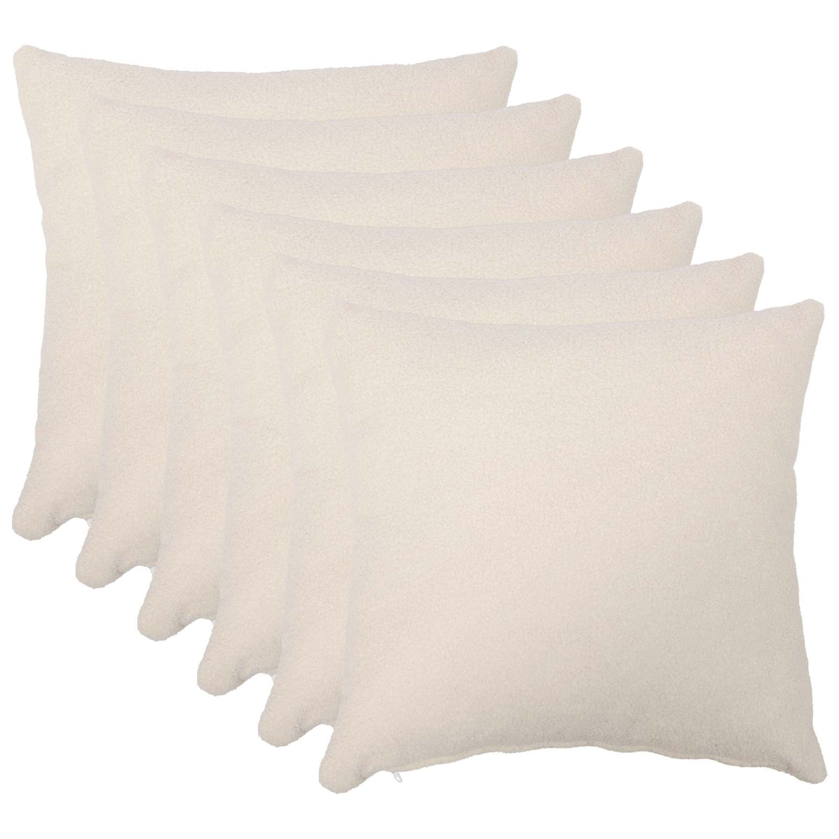 Kussensloop 6 pcs HEERLEN Crèmekleurig 50 x 50 cm Bouclé