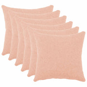 Kussensloop roze bouclé 50 x 50 cm set van 6