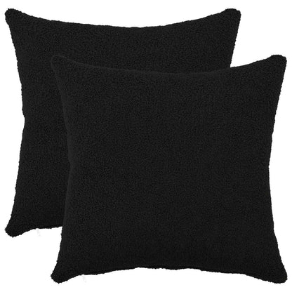 Kussensloop 2 pcs HEERLEN Zwart 50 x 50 cm Bouclé