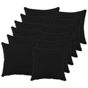 Kussensloop 50x50 cm zwart bouclé set van 12
