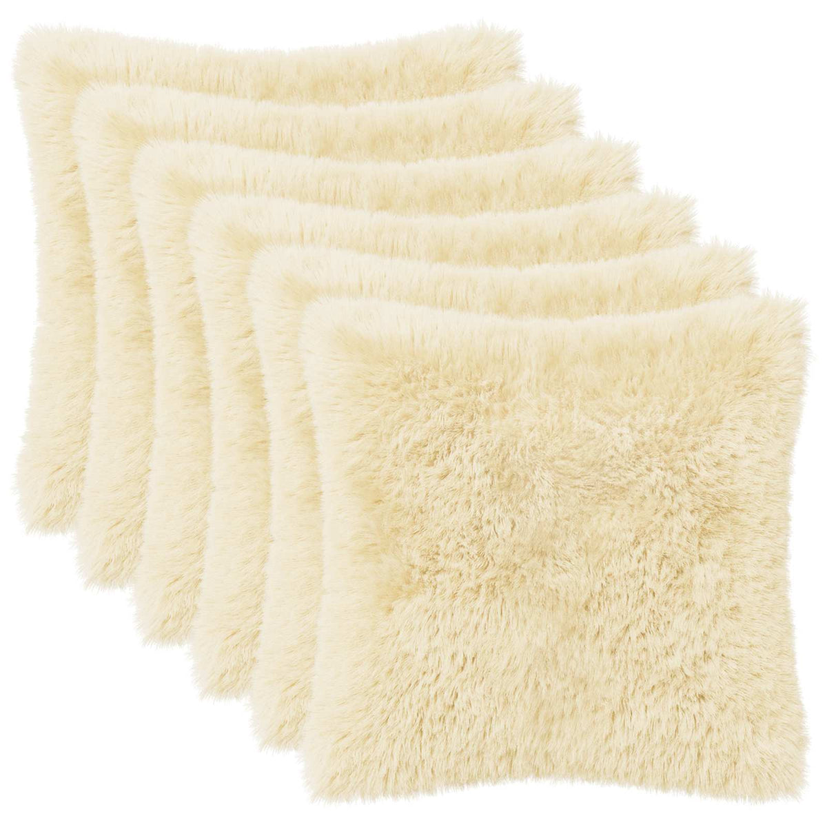 Kussensloop 6 pcs HEERLEN Crèmekleurig 50 x 50 cm PV Fleece