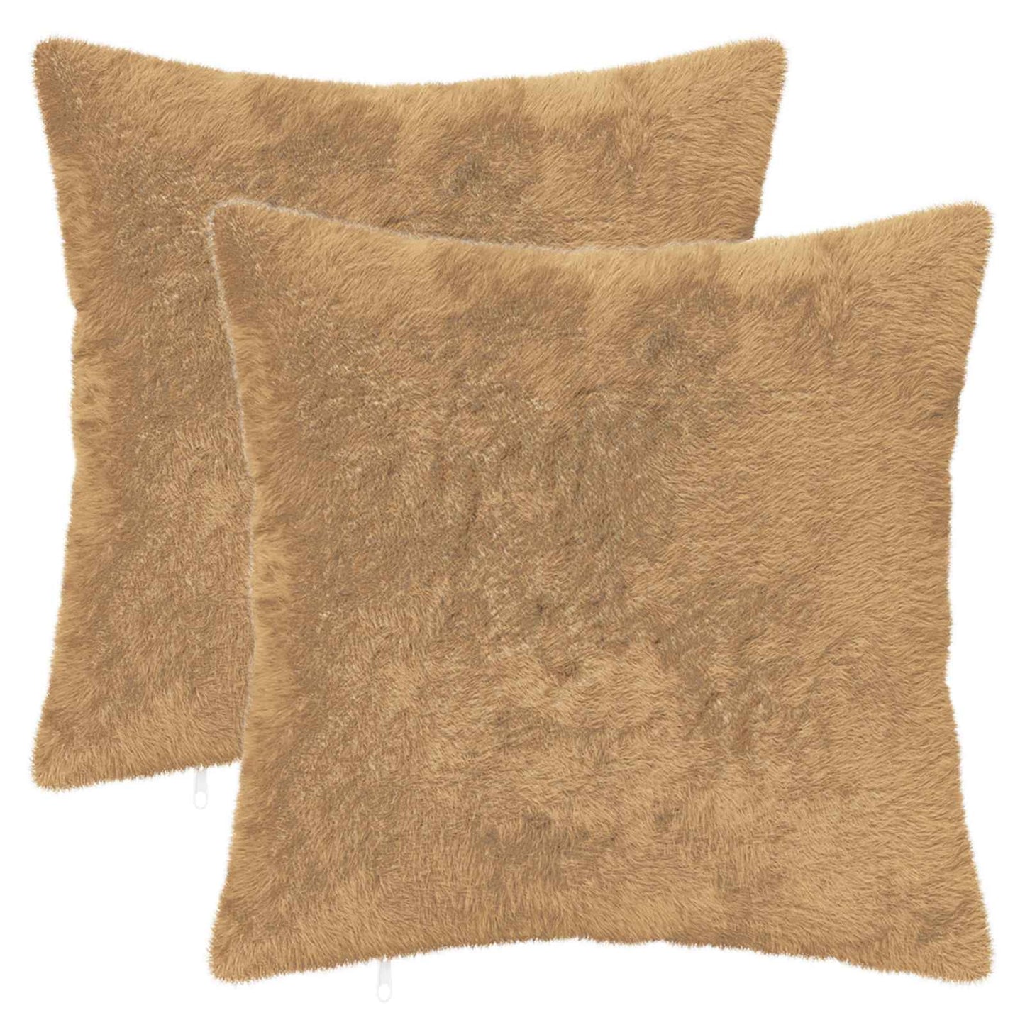 Kussensloop 2 st HEERLEN Taupe 50 x 50 cm Nep Konijnenbont