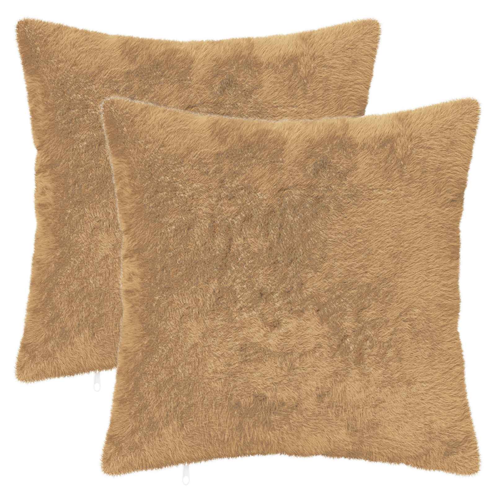 Kussensloop 2 st HEERLEN Taupe 50 x 50 cm Nep Konijnenbont