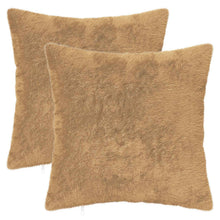 Kussensloop 2 st HEERLEN Taupe 50 x 50 cm Nep Konijnenbont