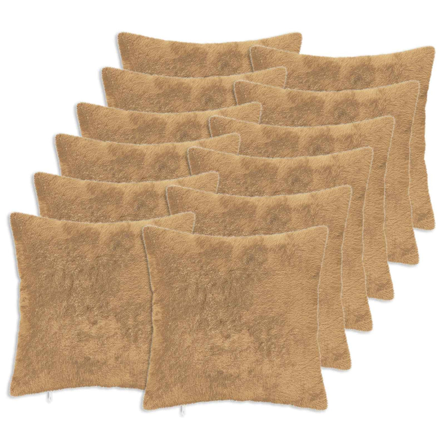 Kussensloop 12 st HEERLEN Taupe 50 x 50 cm Nep Konijnenbont