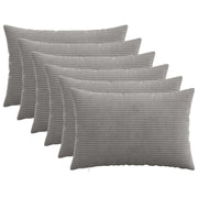 Kussensloop 6 stuks lichtgrijs corduroy 50 x 70 cm