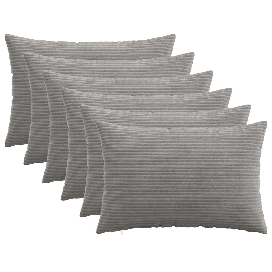 Kussensloop 6 pcs HEERLEN Lichtgrijs 50 x 70 cm corduroy