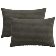 Kussensloop 50x70 cm corduroy antraciet (2 stuks)