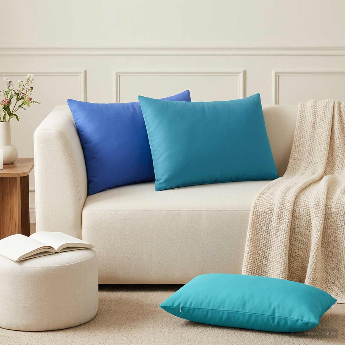 Kussen 2 st HEERLEN Koninklijk Blauw 50 x 80 cm Polyester