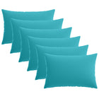 Kussensloop 50x70 cm turquoise polyester 6 stuks