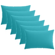 Kussensloop 50x70 cm turquoise polyester 6 stuks