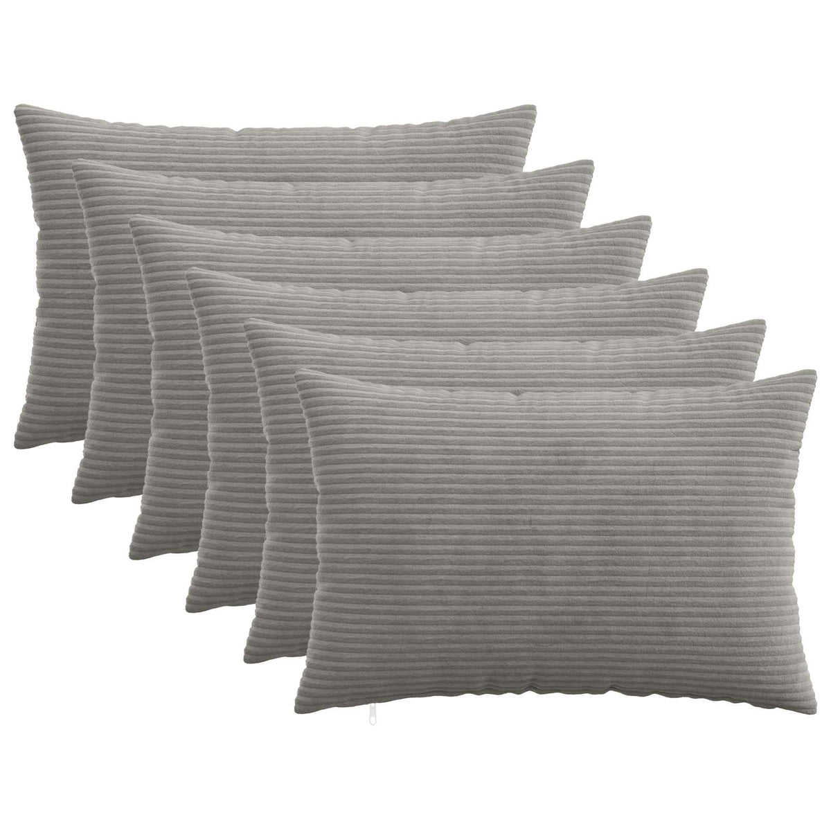 Kussensloop 6 pcs HEERLEN Lichtgrijs 50 x 75 cm corduroy