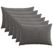 Kussensloop donkergrijs 50x75 cm set van 6 corduroy