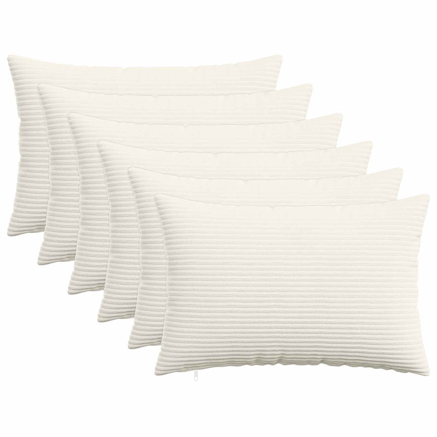 Kussensloop 6 pcs HEERLEN Crèmekleurig 50 x 75 cm corduroy