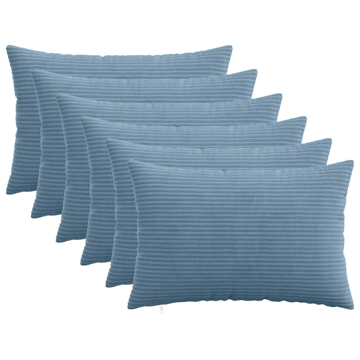 Kussensloop 6 pcs HEERLEN Blauw 50 x 75 cm corduroy