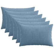 Kussensloop set van 6 blauw 50 x 75 cm corduroy