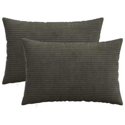 Kussensloop 2 pcs HEERLEN Antracietkleurig 50 x 75 cm corduroy