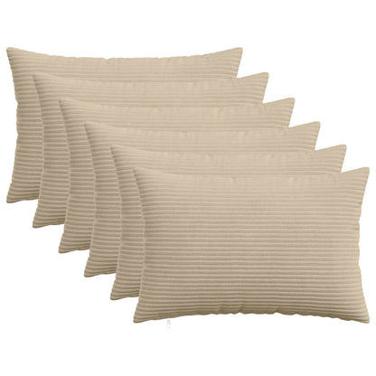 Kussensloop 6 pcs HEERLEN Taupe 50 x 75 cm corduroy