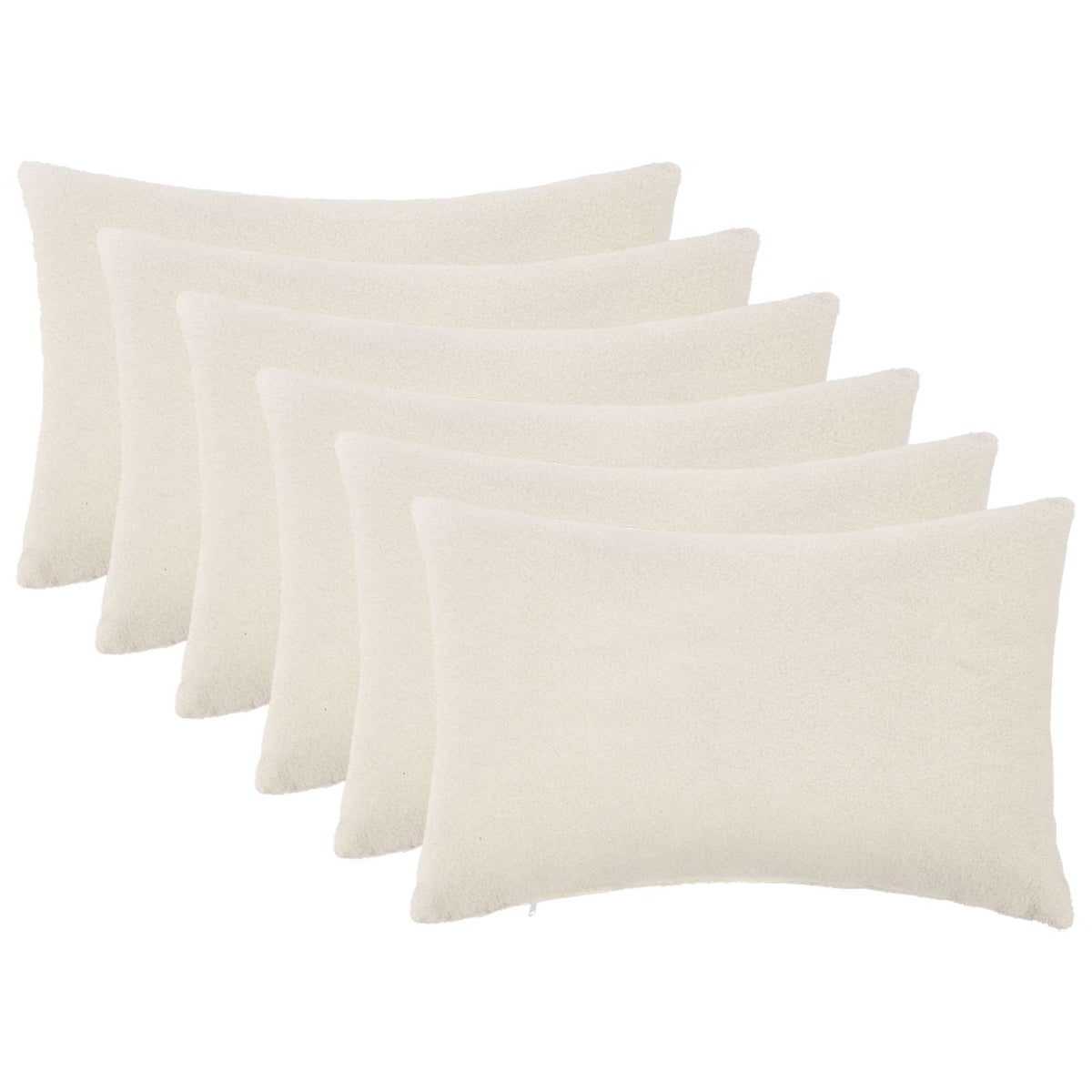 Kussensloop 6 pcs HEERLEN Crèmekleurig 50 x 75 cm Bouclé