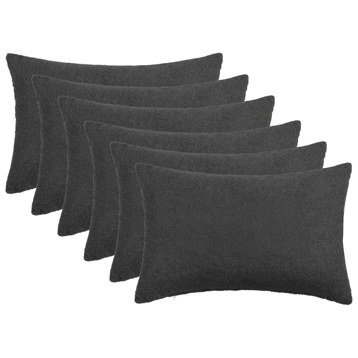Kussensloop 6 pcs HEERLEN Donkergrijs 50 x 75 cm Bouclé