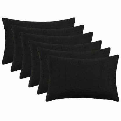 Kussensloop 6 pcs HEERLEN Zwart 50 x 75 cm Bouclé