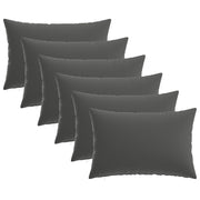 Kussensloop 50 x 75 cm antraciet 6 stuks polyester