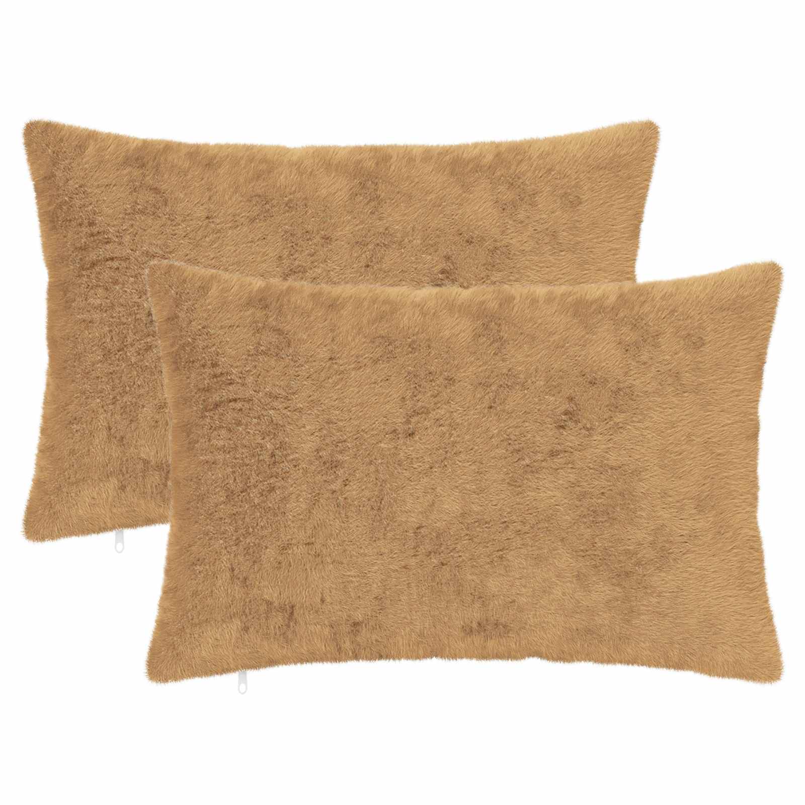 Kussensloop 2 st HEERLEN Taupe 50 x 75 cm Nep Konijnenbont