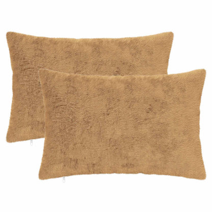 Kussensloop 2 st HEERLEN Taupe 50 x 75 cm Nep Konijnenbont