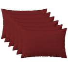 Kussensloop wijnrood 50 x 80 cm 6 stuks polyester