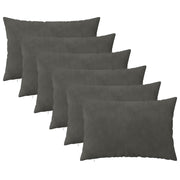 Kussensloop 6 stuks 50x80 cm donkergrijs fluweel