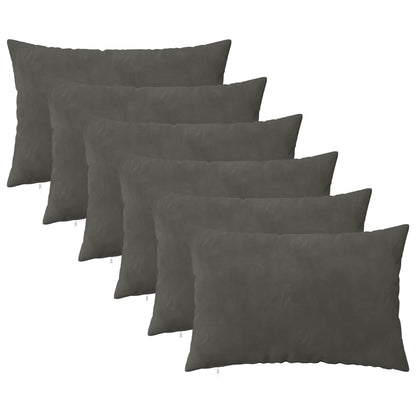 Kussensloop 6 pcs HEERLEN Donkergrijs 50 x 80 cm Fluweel