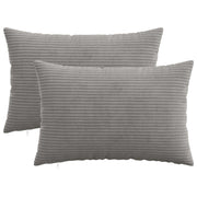 Kussensloop 50x80 cm lichtgrijs corduroy 2 stuks