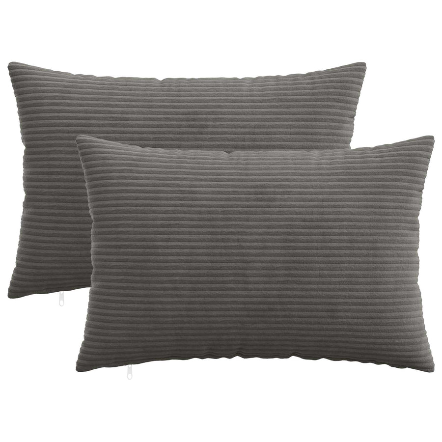 Kussensloop 2 pcs HEERLEN Donkergrijs 50 x 80 cm corduroy