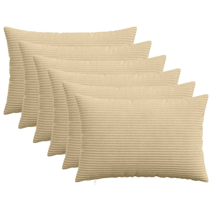Kussensloop 6 pcs HEERLEN Groen Grijs 50 x 80 cm corduroy