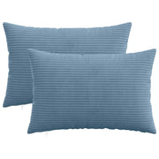 Kussensloop 2 stuks 50 x 80 cm blauw corduroy
