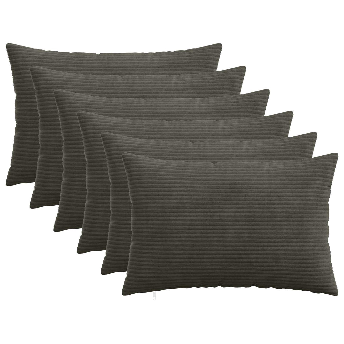 Kussensloop 6 pcs HEERLEN Antracietkleurig 50 x 80 cm corduroy