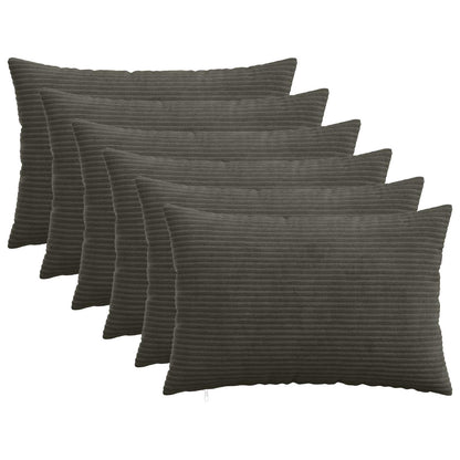 Kussensloop 6 pcs HEERLEN Antracietkleurig 50 x 80 cm corduroy