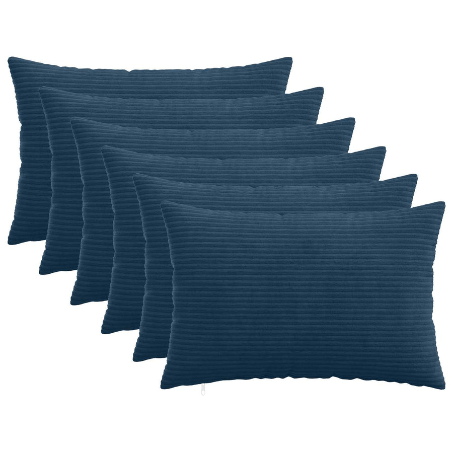 Kussensloop 6 pcs HEERLEN Marineblauw 50 x 80 cm corduroy