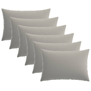 Kussensloop set van 6 grijs 50x80 cm polyester