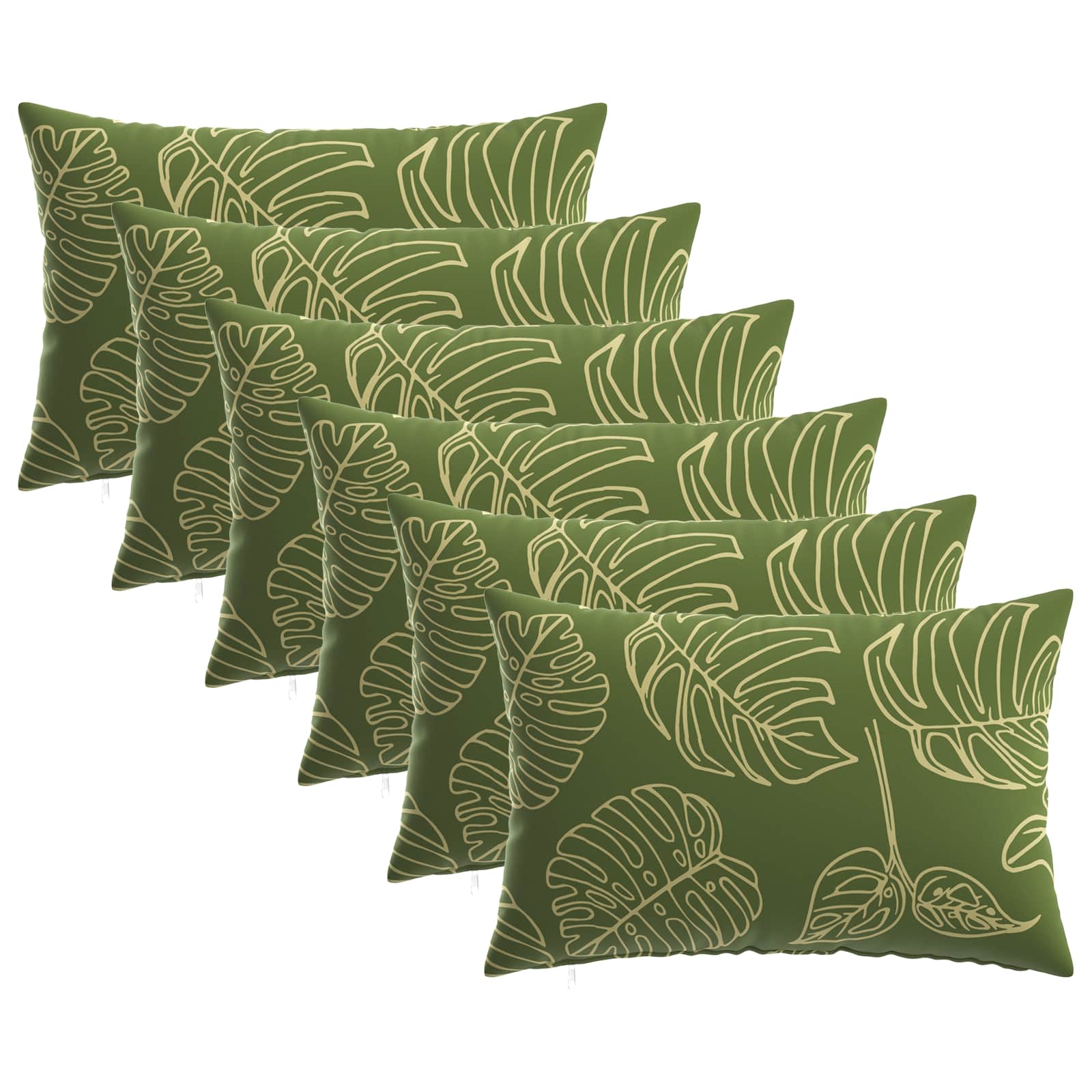 Kussensloop 6 pcs HEERLEN Bladontwerp 50 x 80 cm Polyester