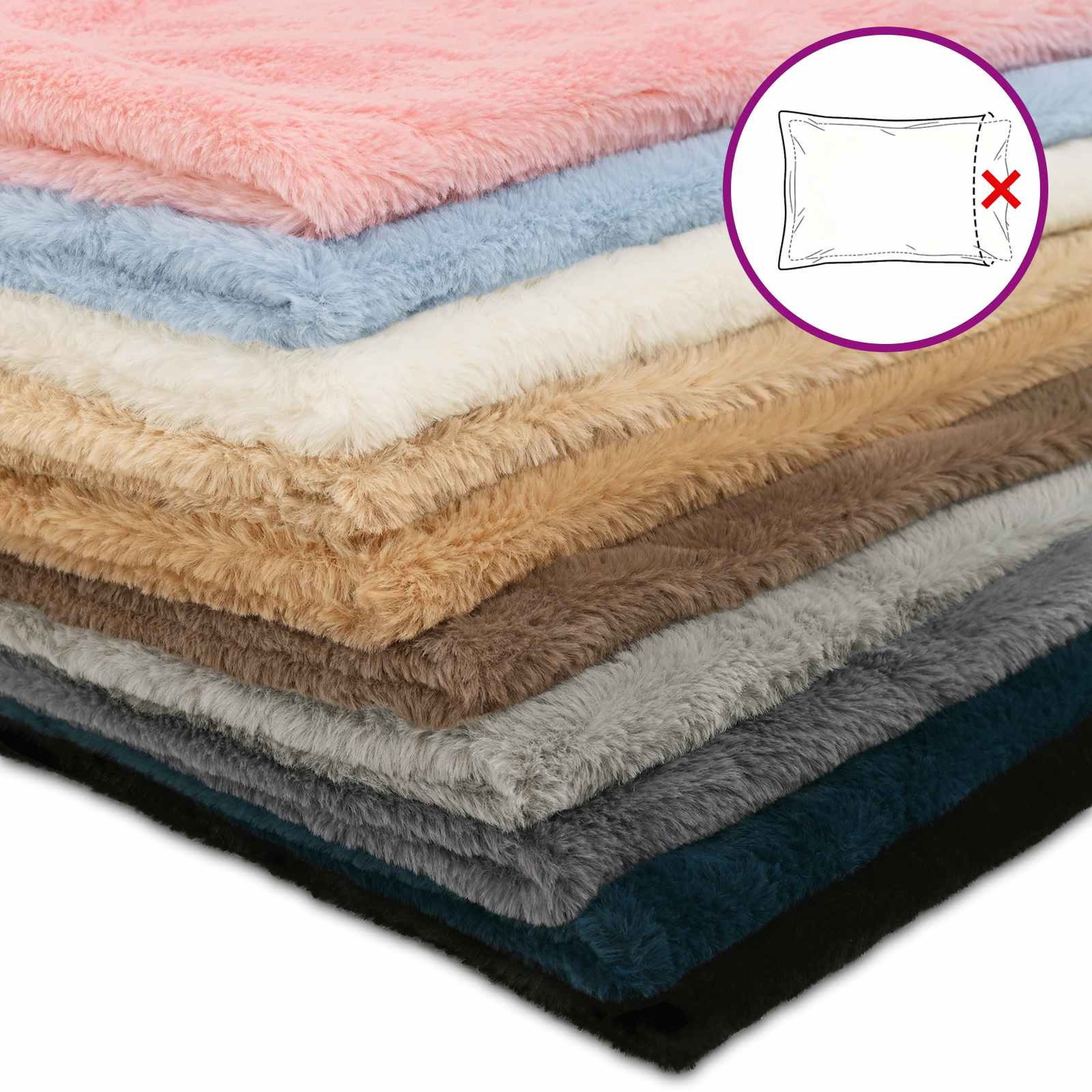 Kussensloop 6 st HEERLEN Marineblauw 50 x 80 cm