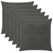 Kussensloop 6 stuks donkergrijs 55x55 cm fluweel