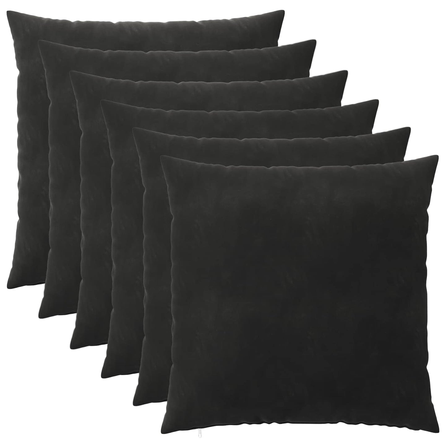 Kussensloop 6 pcs HEERLEN Zwart 55 x 55 cm Fluweel