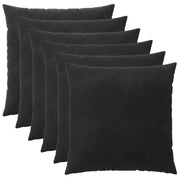 Kussensloop set 6 stuks fluweel zwart 55x55 cm